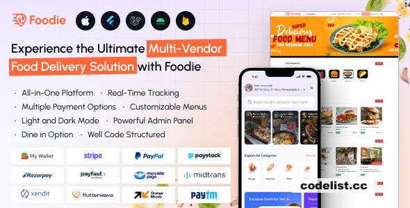 Foodie v8.1 - UberEats Clone - Food Delivery App - Multiple Restaurant Food Delivery Flutter App » Premium Scripts, Plugins & Mobile