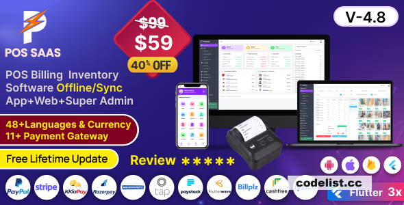 POS SAAS v4.8 - Flutter POS Billing Inventory Software with HRM App+Web+Super Admin » Premium Scripts, Plugins & Mobile