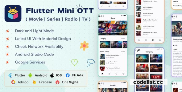 Flutter Mini OTT v4.1.0 - Live Tv, Movie, Videos, Radios » Premium Scripts, Plugins & Mobile