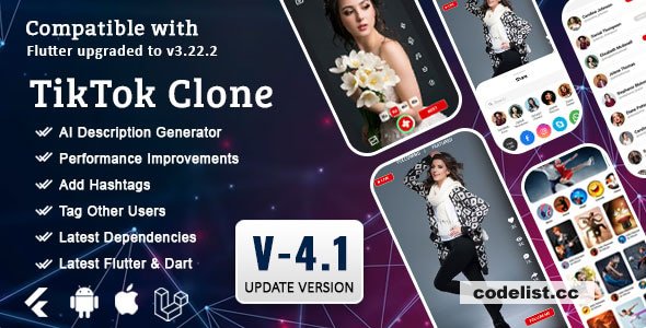 Flutter - TikTok Clone - Triller Clone & Short Video Streaming Mobile App for Android & iOS v4.1 » Premium Scripts, Plugins & Mobile