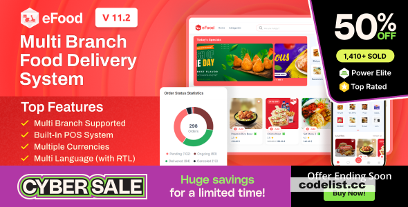 eFood v11.3 - Food Delivery App with Laravel Admin Panel + Delivery Man App - nulled » Premium Scripts, Plugins & Mobile