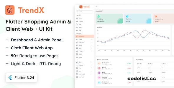 TrendX v1.0 - Flutter Cloth Admin & Client Web + UI Kit » Premium Scripts, Plugins & Mobile