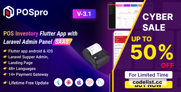 POSpro v3.1 - POS Inventory Flutter App with Laravel Admin Panel SAAS - nulled » Premium Scripts, Plugins & Mobile