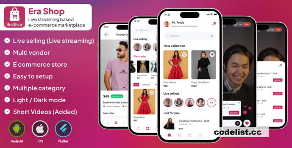 Era Shop v1.4.0 - Live Streaming, Short Video based E-commerce Store Multi Vendor » Premium Scripts, Plugins & Mobile