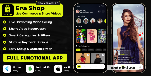 Era Shop v2.0.0 - Live Streaming, Short Video based E-commerce Store Multi Vender » Premium Scripts, Plugins & Mobile