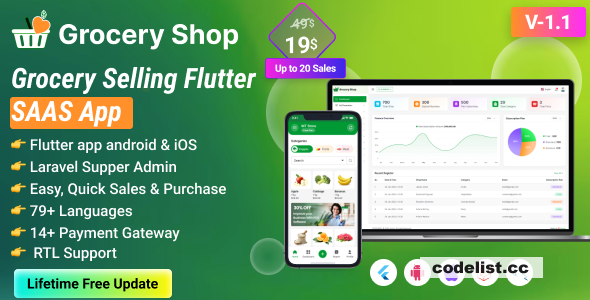 Grocery Shop v1.1 - Grocery Selling Flutter App with Admin panel SAAS » Premium Scripts, Plugins & Mobile