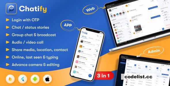 Chatify v1.0.9 - Whatsapp Clone Full Chat &amp; Call App &raquo; Premium Scripts, Plugins &amp; Mobile