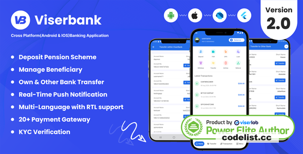 ViserBank v2.0 - Cross Platform Internet Banking Application » Premium Scripts, Plugins & Mobile