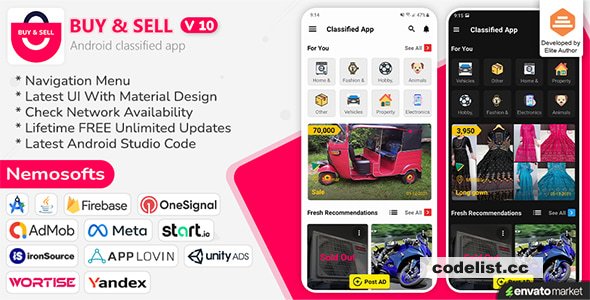 Buy and Sell Android Classified App v10.3 » Premium Scripts, Plugins & Mobile