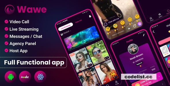 Wawe v2.0 - Video call, Live streaming, Chat | Host based app with Admin panel & Agency Panel » Premium Scripts, Plugins & Mobile