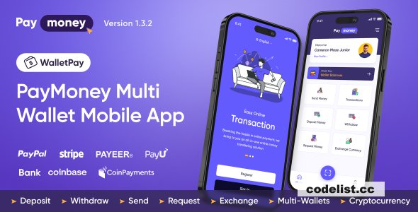 WalletPay v1.3.2 - PayMoney Multi Wallet Mobile App » Premium Scripts, Plugins & Mobile