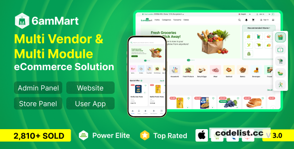 6amMart v3.1 - Multivendor Food, Grocery, eCommerce, Parcel, Pharmacy delivery app with Admin & Website - nulled » Premium Scripts, Plugins & Mobile
