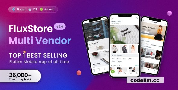 Fluxstore Multi Vendor v5.1 - Flutter E-commerce Full App » Premium Scripts, Plugins & Mobile