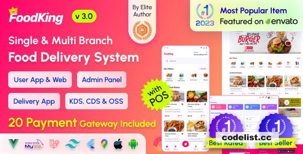 FoodKing v3.0 - Restaurant Food Delivery System with Admin Panel & Delivery Man App - Restaurant POS - nulled » Premium Scripts, Plugins & Mobile