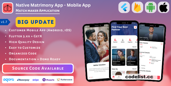 Native Matrimony App v1.7 - Mobile App - ADDON » Premium Scripts, Plugins & Mobile