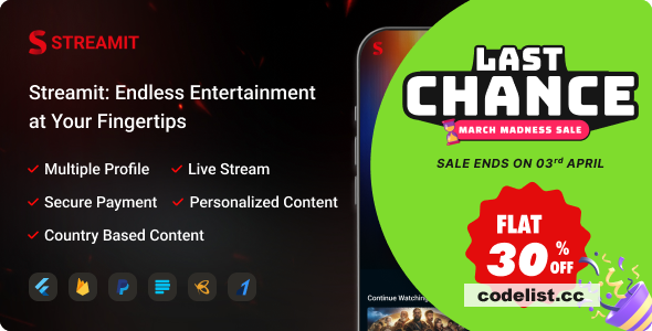 Streamit v1.1.4 - OTT Streaming Flutter App (Add-on) » Premium Scripts, Plugins & Mobile