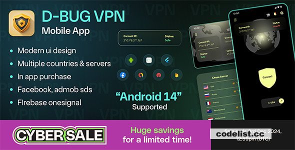 D-bug VPN - Flutter VPN Unlimited Proxy - 17 February 2025 » Premium Scripts, Plugins & Mobile