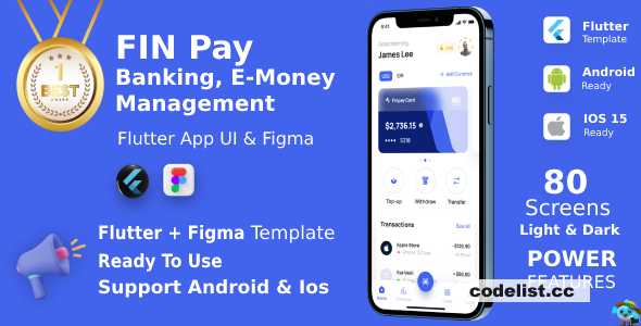 FinPay App v1.9 - ANDROID + IOS + FIGMA - UI Kit - Flutter » Premium Scripts, Plugins & Mobile