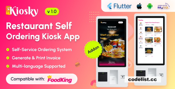 Kiosky v1.0 ᄄC Restaurant Self Ordering Kiosk App for FoodKing » Premium Scripts, Plugins & Mobile