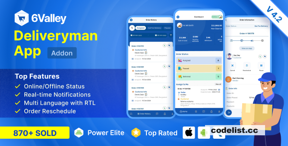 6Valley e-commerce v4.2 - Delivery Man flutter app &raquo; Premium Scripts, Plugins &amp; Mobile