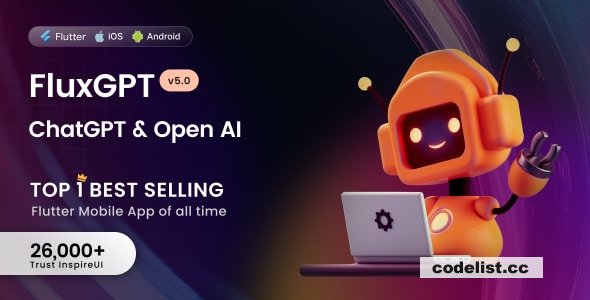 FluxGPT v5.4.0 - Powerful ChatGPT, OpenAI Writing Assistant &amp; Image Generator - Flutter Full App &raquo; Premium Scripts, Plugins &amp; Mobile
