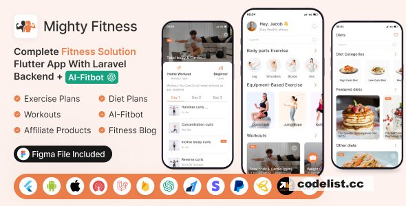 MightyFitness v8.0 - Complete Fitness Solution Flutter App With Laravel Backend + ChatGPT (AIFitbot) » Premium Scripts, Plugins & Mobile