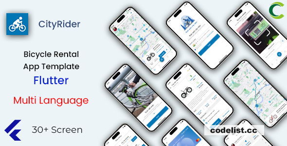 Bicycle Rental App Template in Flutter v1.0 - CityRider - Multi Language » Premium Scripts, Plugins & Mobile