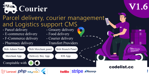 We Courier v1.6 - Courier and logistics management CMS with Merchant, Delivery app - nulled » Premium Scripts, Plugins & Mobile