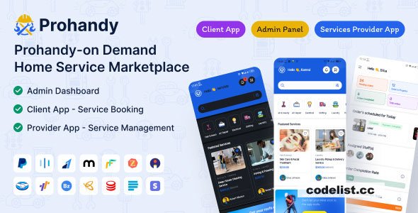 Prohandy v1.0.5 - On-Demand Handyman & Home Service Provider Marketplace Platform » Premium Scripts, Plugins & Mobile