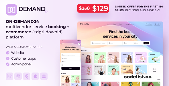 On-Demand24 - Multivendor Service Booking + eCommerce - 1 July 2025 - nulled » Premium Scripts, Plugins & Mobile