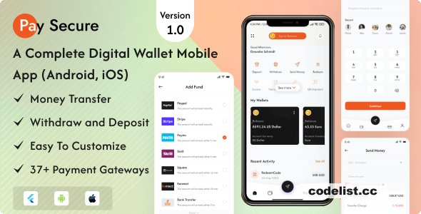 Pay Secure v1.0 - Digital Wallet Application For User (Android, iOS) » Premium Scripts, Plugins & Mobile