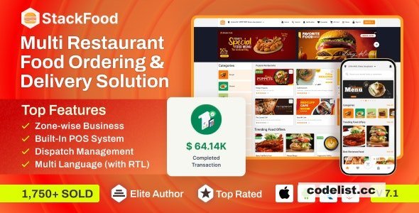 StackFood v8.3 - Multi Restaurant Food Delivery App with Laravel Admin and Restaurant Panel - nulled » Premium Scripts, Plugins & Mobile