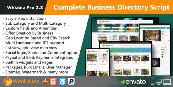 Whizbiz Pro v2.3 - Simple Business Listing Directory Map Script - nulled