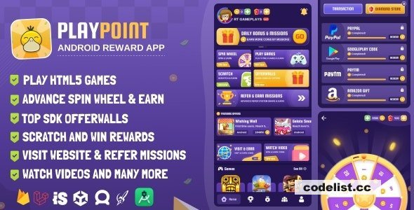 PlayPoint v1.6 - Android App with Admin Panel