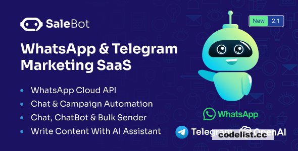 SaleBot v3.4.0 - WhatsApp And Telegram Marketing SaaS - ChatBot & Bulk Sender