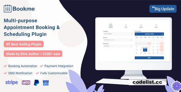 Bookme v4.9 - WordPress Appointment Booking Scheduling Plugin