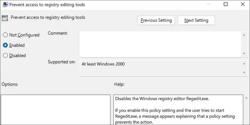 How to Disable or Enable Registry Editor Access in Windows 11