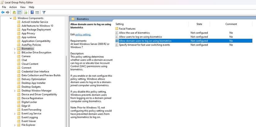 How to Allow or Block Domain Users From Using Biometrics on Windows 11