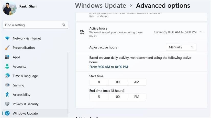 How to Set Active Hours and Avoid Sudden Updates on Windows 11