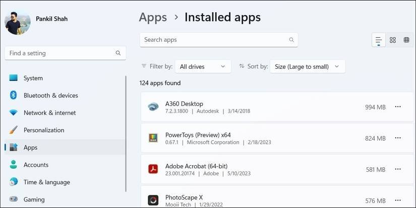 How to Find Out How Much Space Your Apps Use on Windows