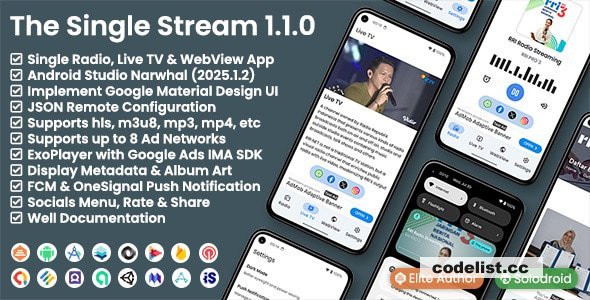 The Single Stream v1.1.0 - Single Radio, Live TV & WebView App