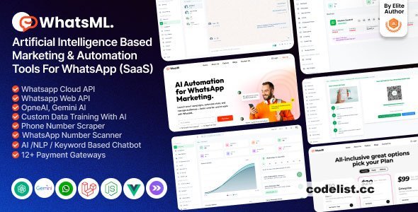 WhatsML v1.0.0 – AI-Based Marketing & Chat Automation & Bulk Sender Tools for WhatsApp (SaaS)