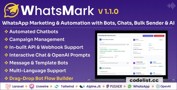 WhatsMark v1.1.0 - WhatsApp Marketing And Automation Platform with Bots, Chats, Bulk Sender & AI