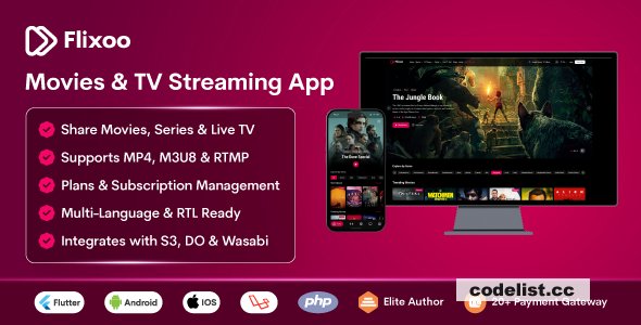 Flixoo v1.0.1 - AI-Powered OTT CMS for Movies, Series &amp; Live TV (Web + Mobile) with Monetization