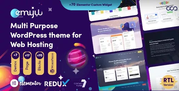 Emyui - Multipurpose Web Hosting WordPress Theme v2.6