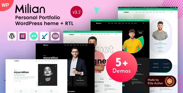 Milian v3.2 - Personal Portfolio & Online Resume CV WordPress Theme