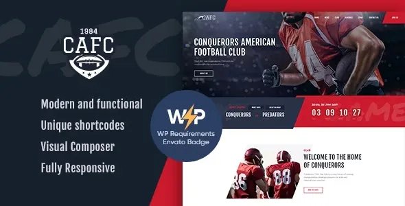 Conquerors v1.2.13 - American Football & NFL WordPress Theme