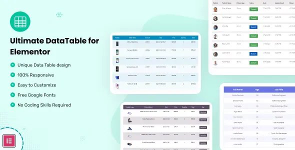 Datalentor - Advanced DataTable for Elementor v1.0.4