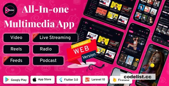 DTTube v1.4.0 - Video-Reels-Podcast-Live Streaming Flutter App - nulled