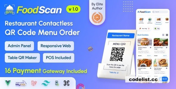 FoodScan v2.6 - Qr Code Restaurant Menu Maker and Contactless Table Ordering System with Restaurant POS - nulled